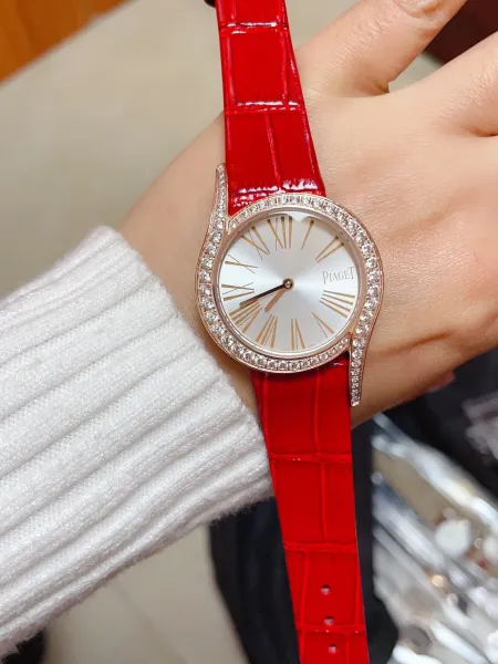 Design Piaget Limelight Gala Rose Gold Diamond-Set Black Leather Watch Watches - 75