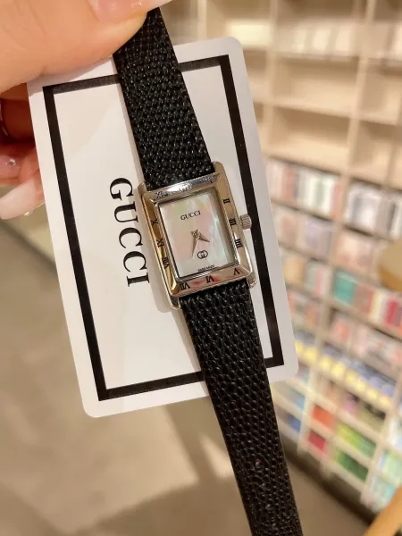 Gucci G-Timeless Mini Black Leather Strap Quartz Watch Watches - 26