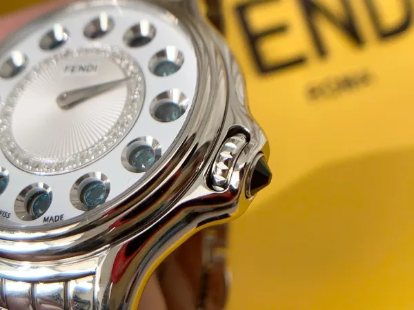 Fendi My Way 28mm Silver Dial with Ruby and Diamond Accents Quartz Watch Watches - 9