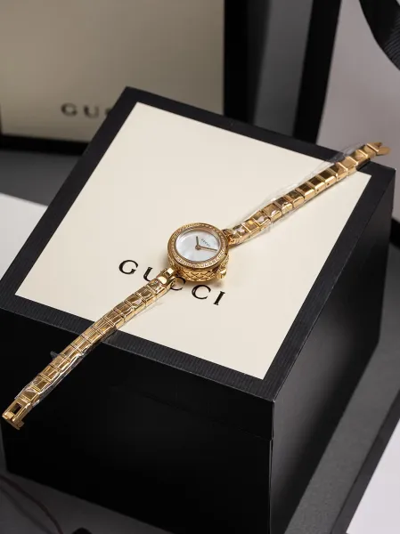 Gucci G-Timeless Mini Black Dial Gold-Tone Diamond-Set Watch Watches - 41