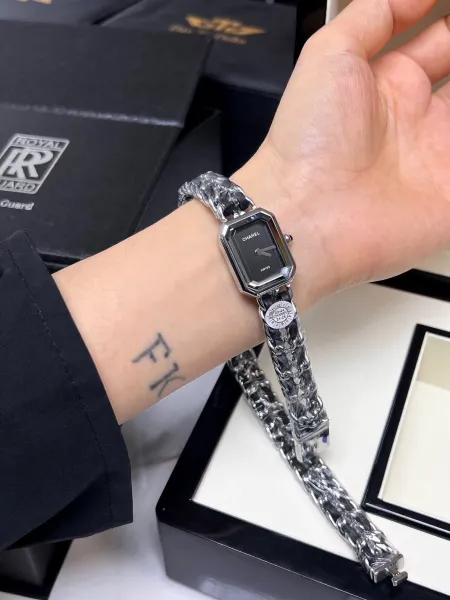 Chanel Première Re-Edition Black and Silver Chain Watch Watches - 7
