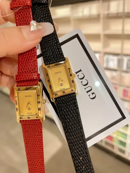 Gucci G-Timeless Mini Black Leather Strap Quartz Watch Watches - 22