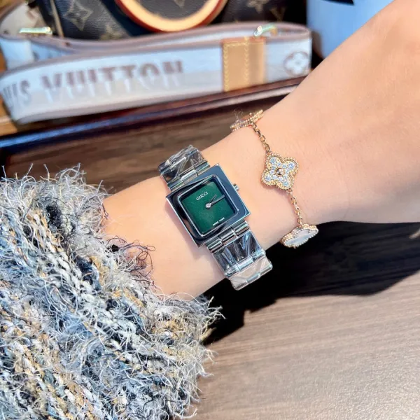Gucci G-Timeless Square Black Dial Silver Watch Watches - 20
