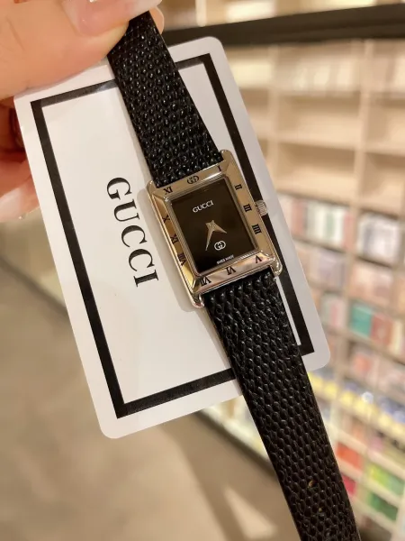 Gucci G-Timeless Mini Black Leather Strap Quartz Watch Watches - 25