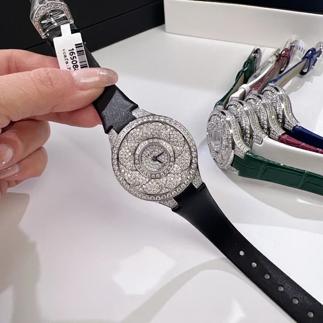 Graff Watches Crystal-Set Round Dial Leather-Strap Watch product detail image 1