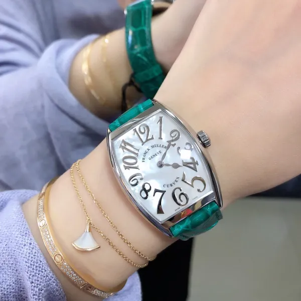 Franck Muller Curvex Blue Alligator Strap Mechanical Watch Watches - 49