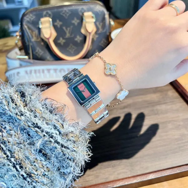 Gucci G-Timeless Square Black Dial Silver Watch Watches - 18