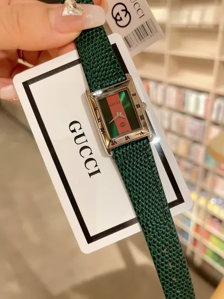 Gucci G-Timeless Mini Black Leather Strap Quartz Watch Watches - 5