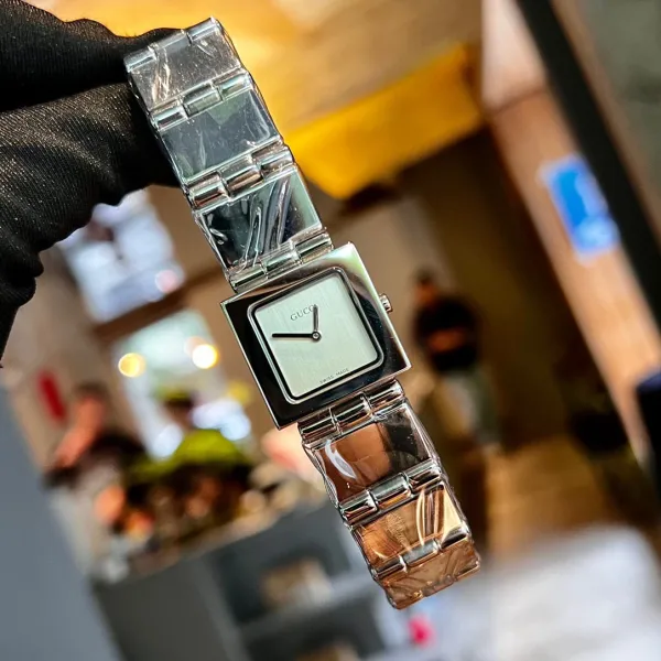 Gucci G-Timeless Square Black Dial Silver Watch Watches - 27