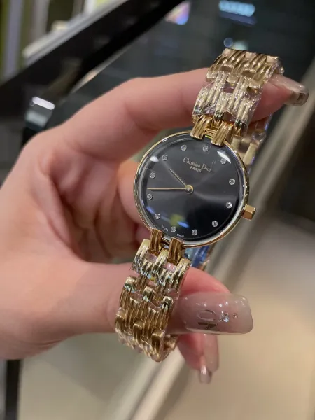 Dior La D de Dior Black Dial Gold-Tone Watch Watches - 36