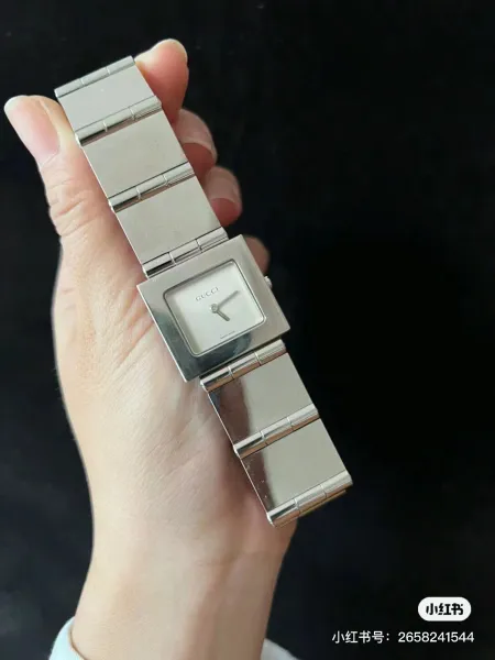 Gucci G-Timeless Square Black Dial Silver Watch Watches - 12