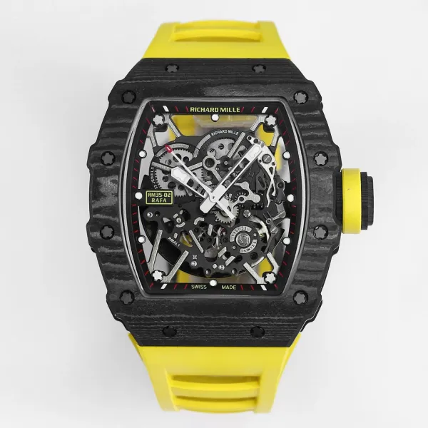Richard Mille RM 35-02 Rafa Carbon Fiber White Rubber Mechanical Watch Watches - 50