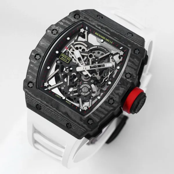 Richard Mille RM 35-02 Rafa Carbon Fiber White Rubber Mechanical Watch Watches - 61