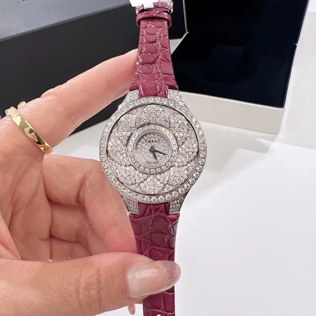 Graff Watches Crystal-Set Round Dial Leather-Strap Watch product detail image 14