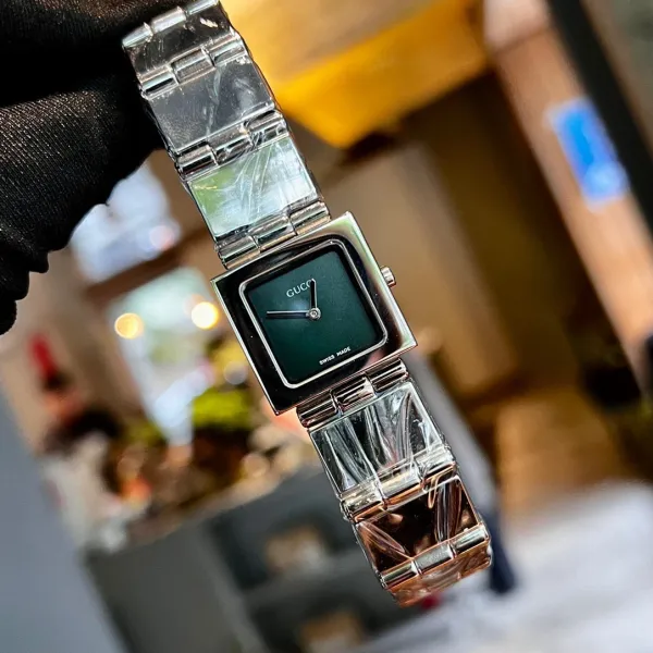 Gucci G-Timeless Square Black Dial Silver Watch Watches - 25
