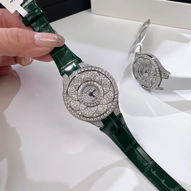 Graff Watches Crystal-Set Round Dial Leather-Strap Watch product detail image 4