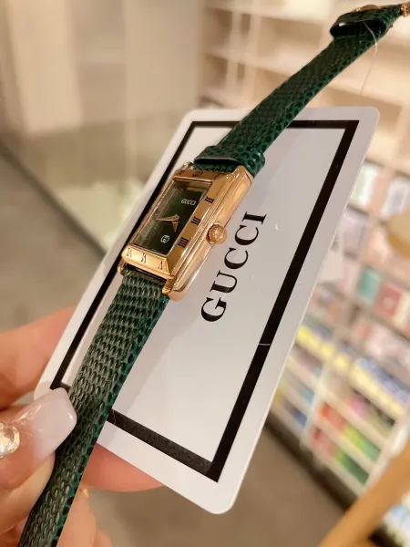 Gucci G-Timeless Mini Black Leather Strap Quartz Watch Watches - 7