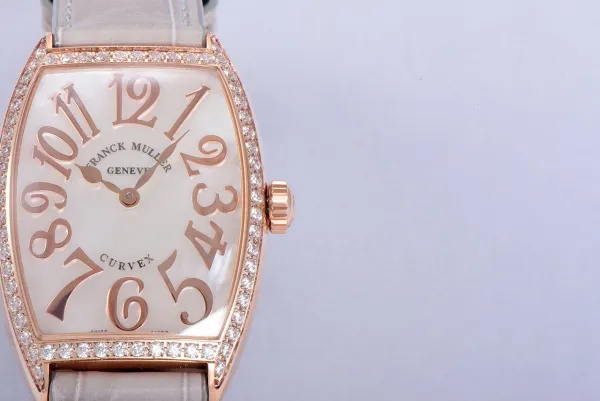 Franck Muller Curvex Diamond-Set Rose Gold with Turquoise Alligator Strap Watch Watches - 31