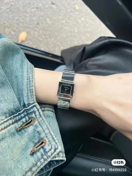 Gucci G-Timeless Square Black Dial Silver Watch Watches - 6