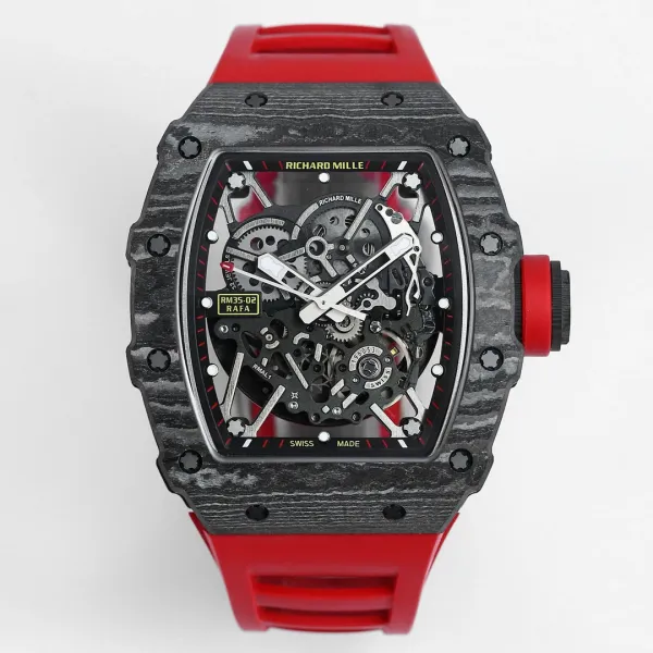 Richard Mille RM 35-02 Rafa Carbon Fiber White Rubber Mechanical Watch Watches - 32