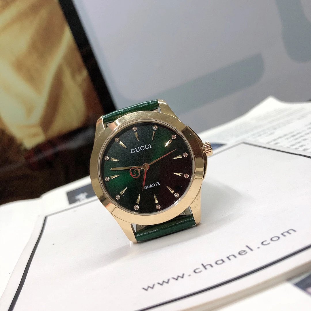 Gucci G-Timeless Mini Green Leather Quartz Watch - 69