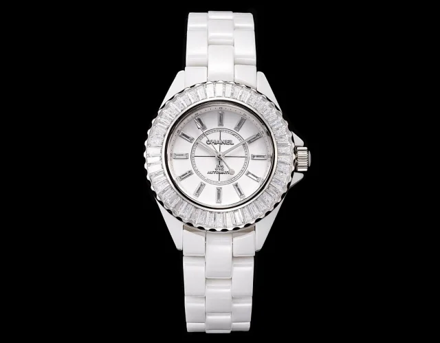 Chanel Watches J12 ceramic bracelet watch with crystal-set bezel product detail image 2