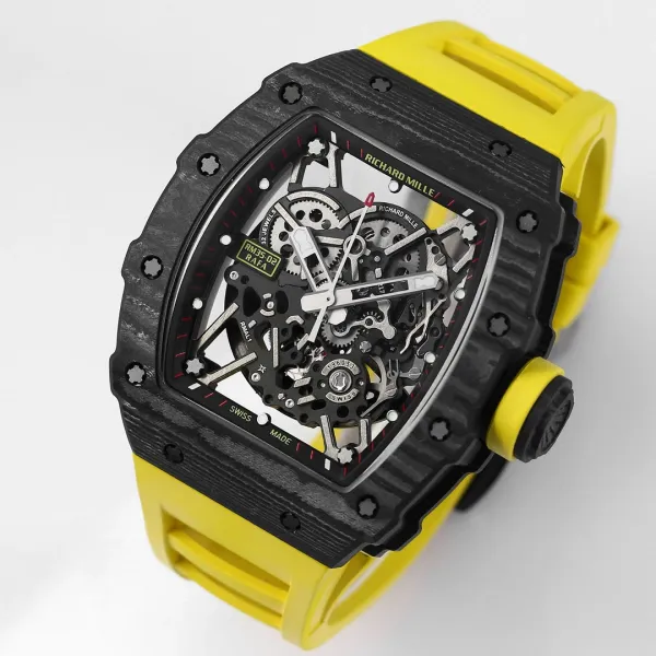 Richard Mille RM 35-02 Rafa Carbon Fiber White Rubber Mechanical Watch Watches - 52