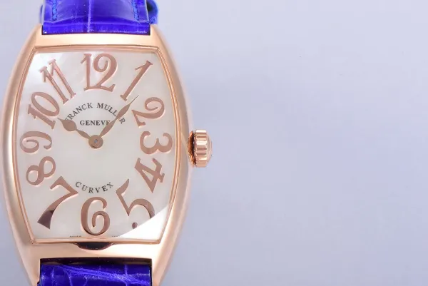 Franck Muller Curvex Diamond-Set Rose Gold with Turquoise Alligator Strap Watch Watches - 61
