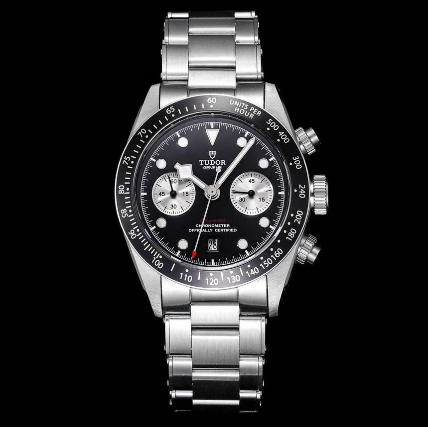 Design Tudor Black Bay Chrono Black Dial Steel Watch Watches