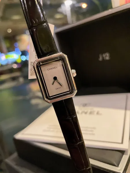 Chanel Première Watch Black Alligator Strap Quartz Watch Watches - 7