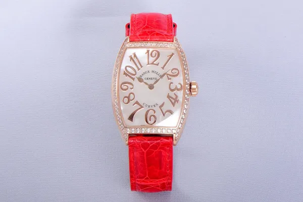 Franck Muller Curvex Diamond-Set Rose Gold with Turquoise Alligator Strap Watch Watches - 65