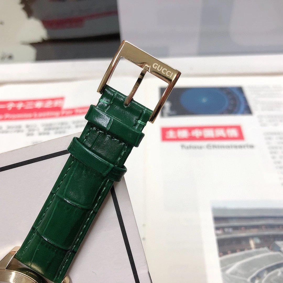 Gucci G-Timeless Mini Green Leather Quartz Watch - 71