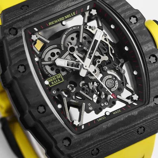 Richard Mille RM 35-02 Rafa Carbon Fiber White Rubber Mechanical Watch Watches - 54