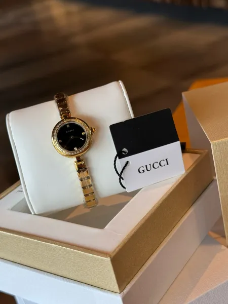 Gucci G-Timeless Mini Black Dial Gold-Tone Diamond-Set Watch Watches - 7