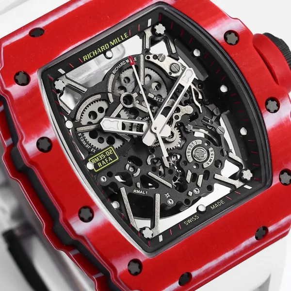 Richard Mille RM 35-02 Rafa Carbon Fiber White Rubber Mechanical Watch Watches - 27