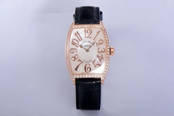 Franck Muller Curvex Diamond-Set Rose Gold with Turquoise Alligator Strap Watch Watches - 2