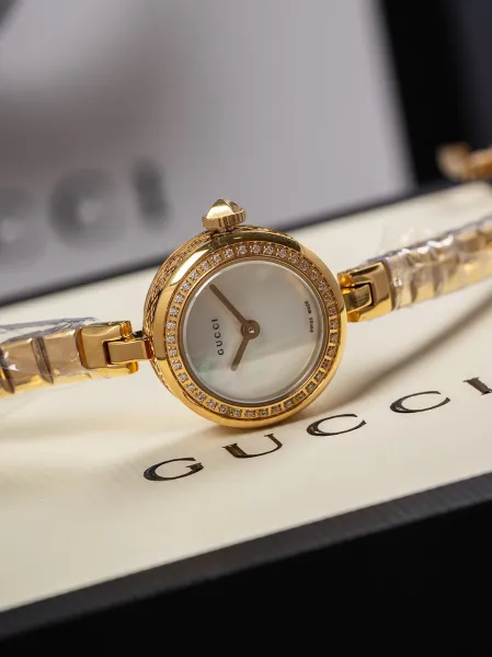 Gucci G-Timeless Mini Black Dial Gold-Tone Diamond-Set Watch Watches - 44