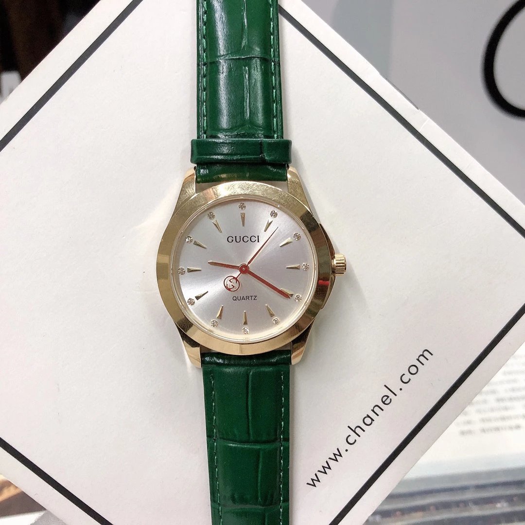 Gucci G-Timeless Mini Green Leather Quartz Watch - 12