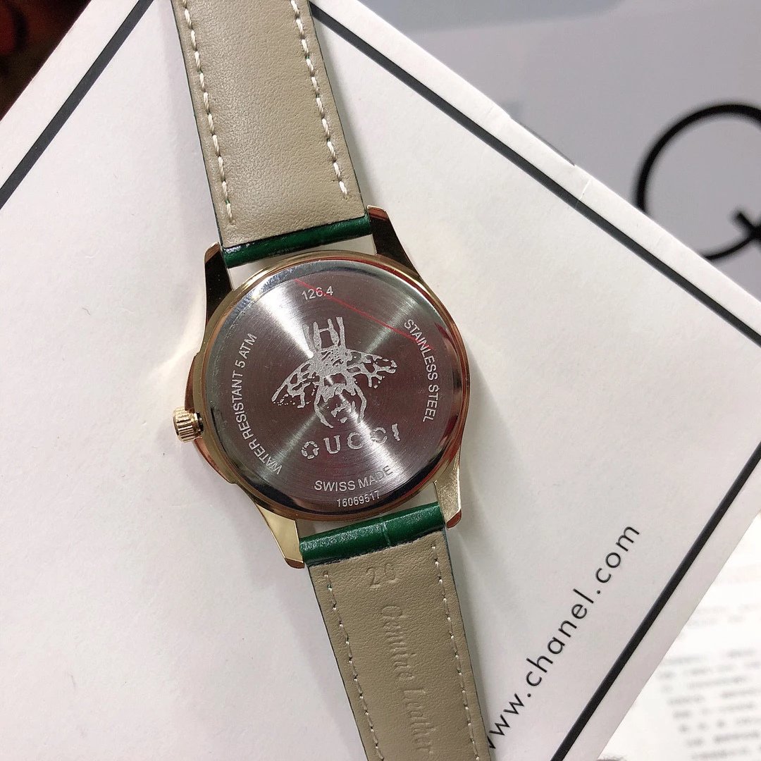 Gucci G-Timeless Mini Green Leather Quartz Watch - 72