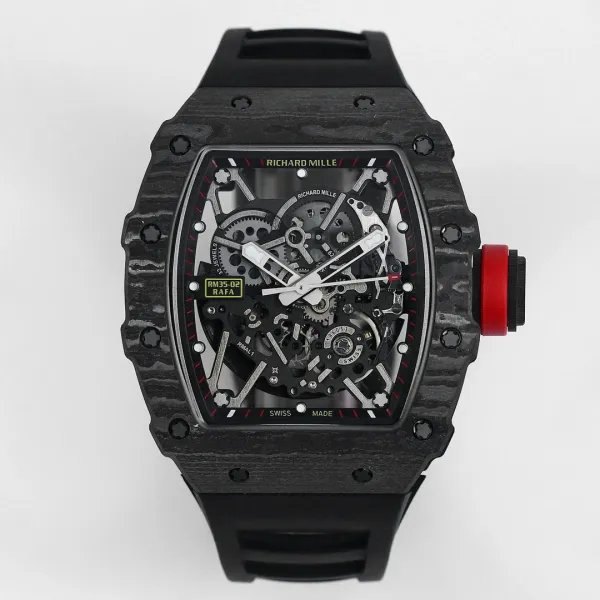 Richard Mille RM 35-02 Rafa Carbon Fiber White Rubber Mechanical Watch Watches - 14