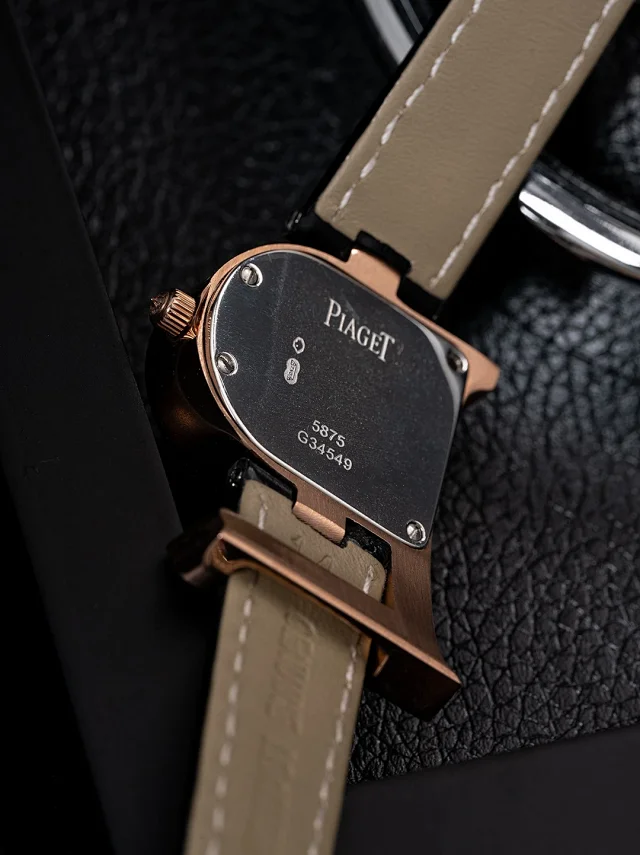 Piaget Watches Crystal-Set D-Shaped Case Watch with Crocodile-Pattern Strap product detail image 10