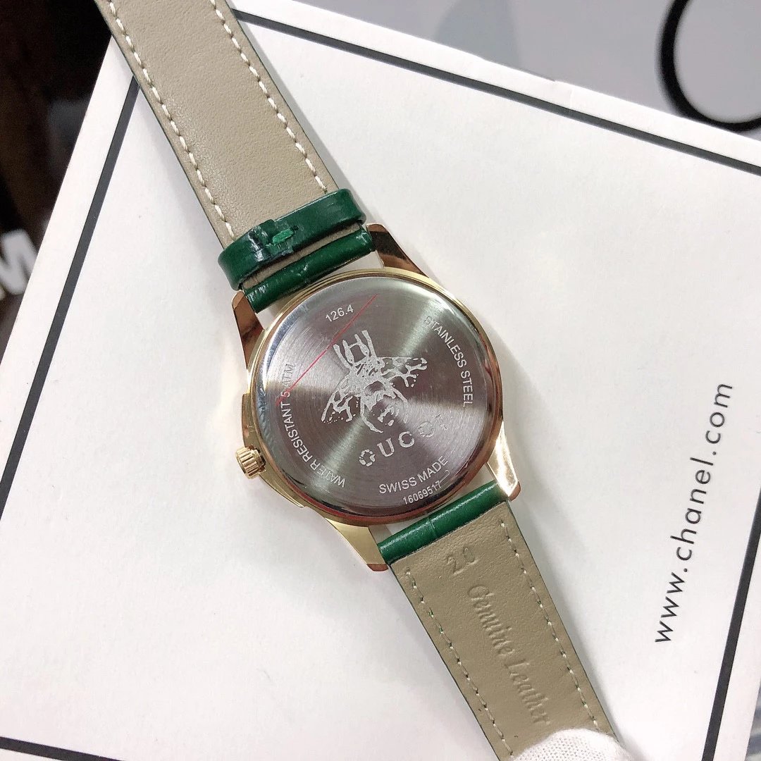 Gucci G-Timeless Mini Green Leather Quartz Watch - 16