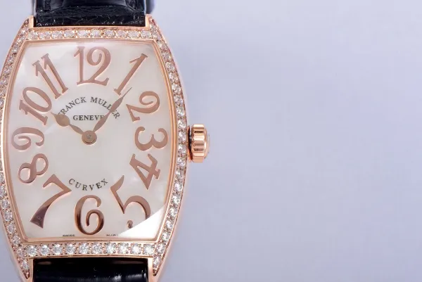 Franck Muller Curvex Diamond-Set Rose Gold with Turquoise Alligator Strap Watch Watches - 5