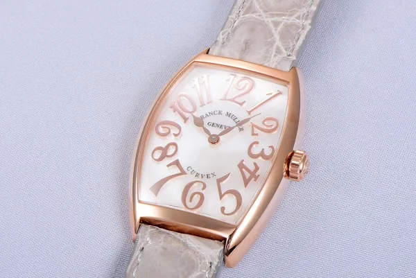 Franck Muller Curvex Diamond-Set Rose Gold with Turquoise Alligator Strap Watch Watches - 22