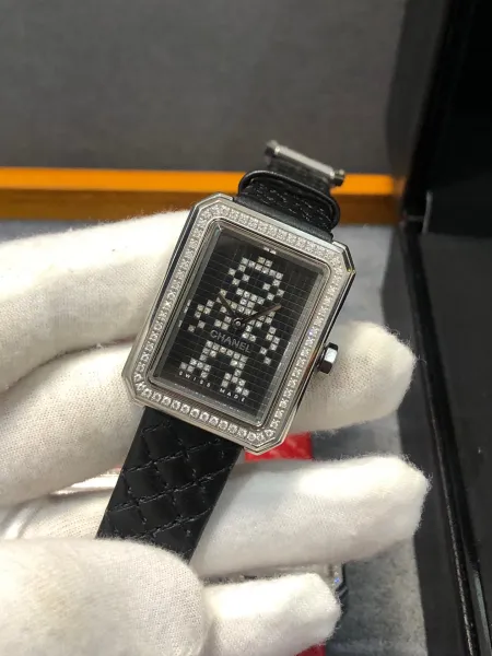 Chanel Boyfriend Watch Black Diamond-Paved Quartz Watch Watches - 7