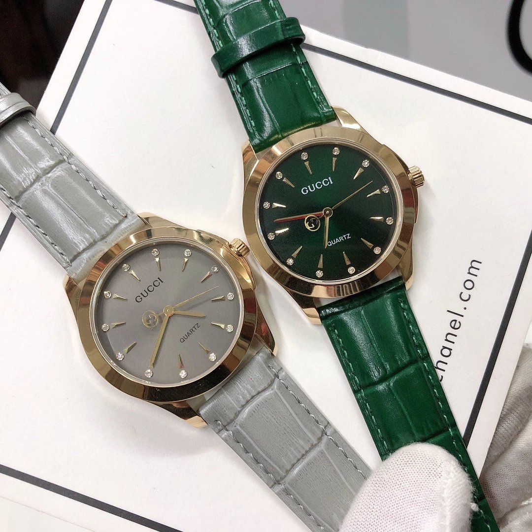 Gucci G-Timeless Mini Green Leather Quartz Watch - 82