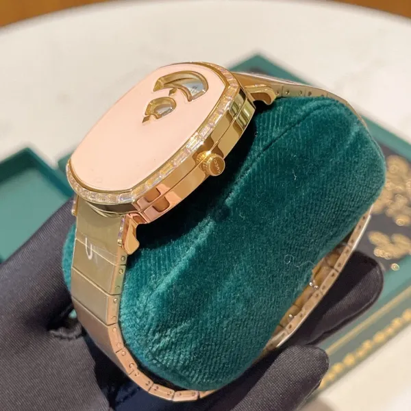 Design Malachite Dial Gold-Tone Watch with Diamond Bezel Watches - 23