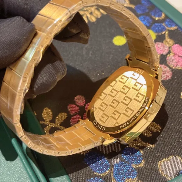 Design Malachite Dial Gold-Tone Watch with Diamond Bezel Watches - 25