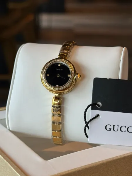Gucci G-Timeless Mini Black Dial Gold-Tone Diamond-Set Watch Watches - 10