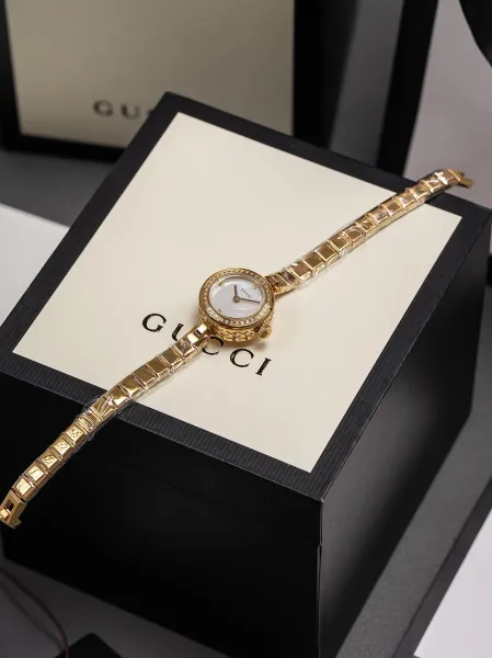 Gucci G-Timeless Mini Black Dial Gold-Tone Diamond-Set Watch Watches - 23